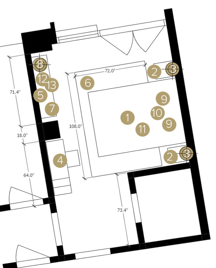 Online Designer Bedroom Floorplan