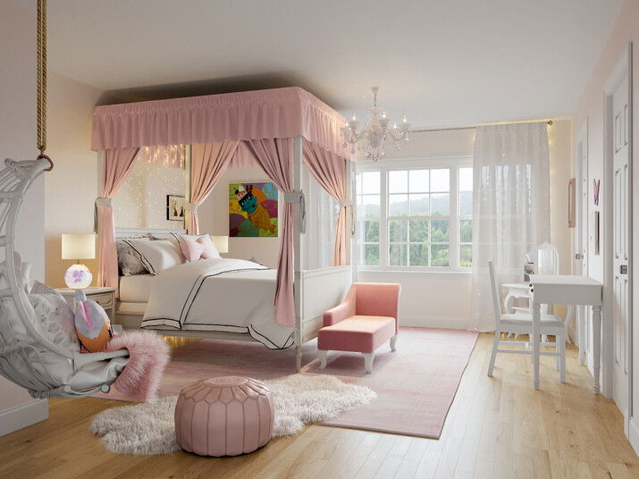 Soft  Feminine Bedroom Design