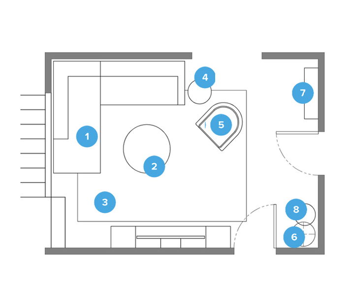 Online Designer Living Room Floorplan