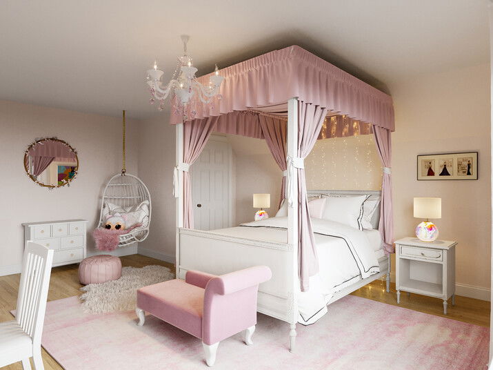 Soft and Delicate Feminine Bedroom Design
