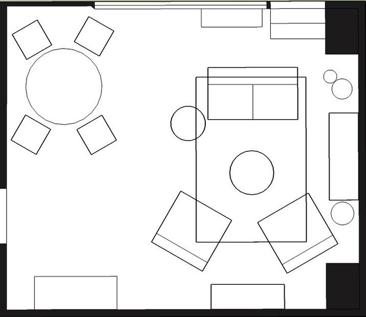 Online Designer Combined Living/Dining Floorplan