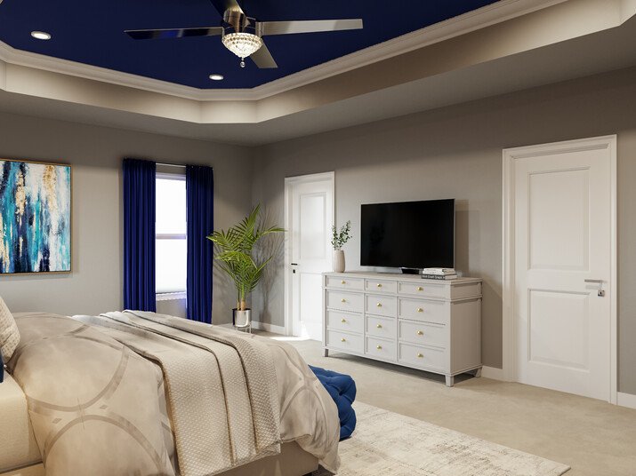 Sophisticated Glam Bedroom Interior Design Rendering thumb