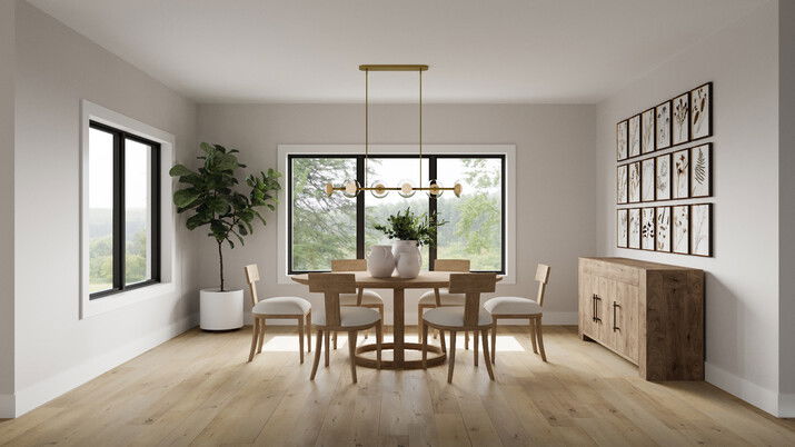 Luxe Bohemian Living & Dining Room Combo Rendering thumb