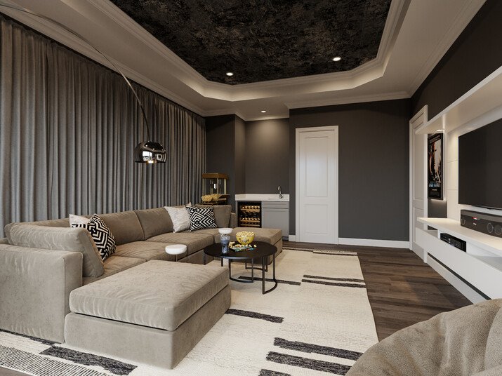 Luxe Home Theater Design Rendering thumb