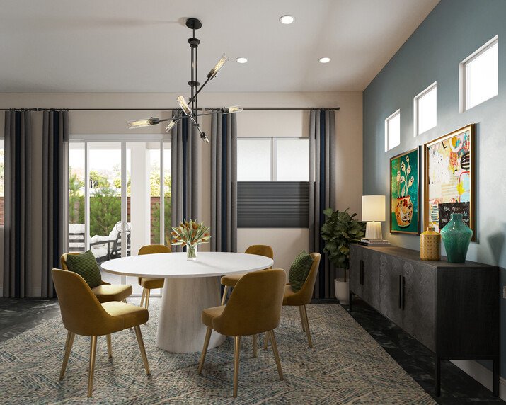 Eclectic Dining Room Renovation Rendering thumb