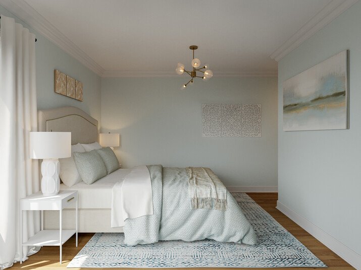 Chic Guest Bedroom Transformation Rendering thumb