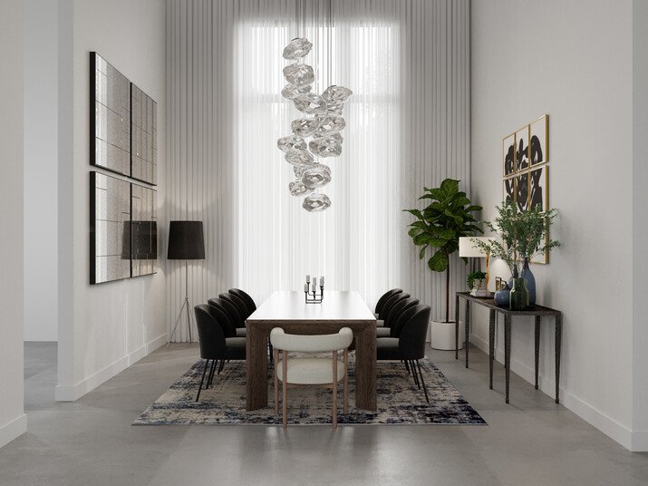 Contemporary Masculine Dining Area Rendering thumb