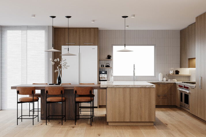 Beautiful Modern Contemporary Kitchen Remodel Rendering thumb