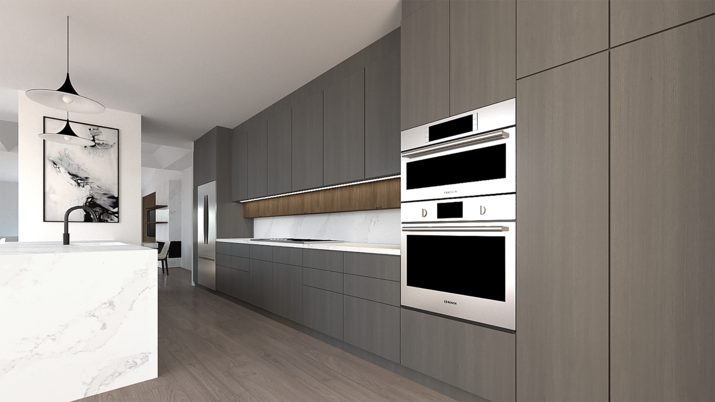 Modern & Dramatic Condo Renovation Rendering thumb