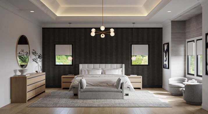 Contemporary Primary Bedroom Design Rendering thumb