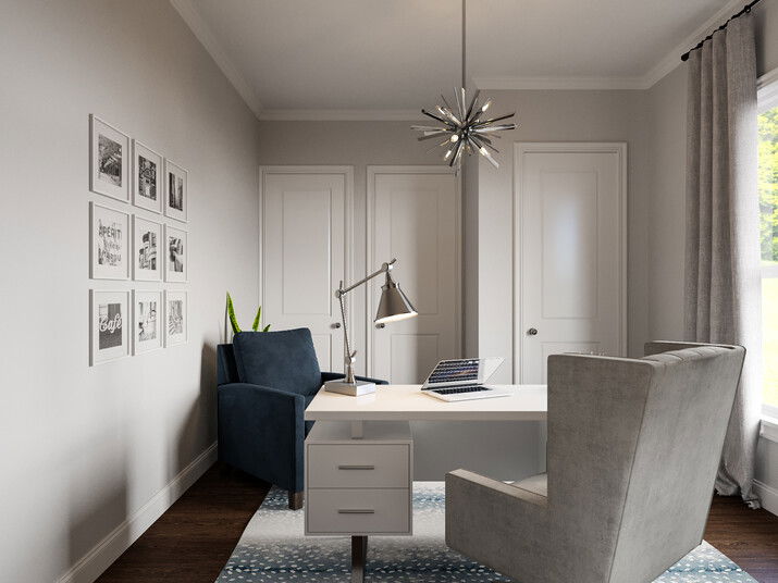 Glamorous Silver & Blue Home Design  Rendering thumb
