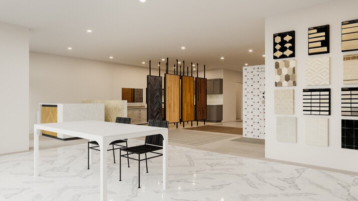 Lux Modern Business Showroom Interior Design Rendering thumb