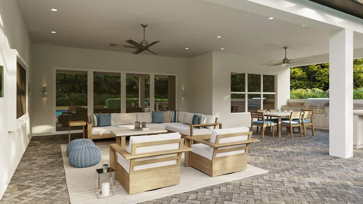 Coastal Home with a Modern Lanai Design Rendering thumb