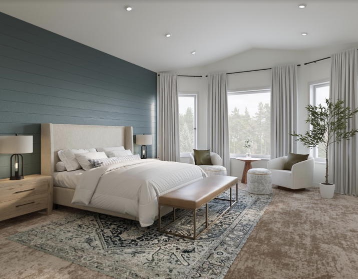 Contemporary Farmhouse Master Bedroom Makeover Rendering thumb