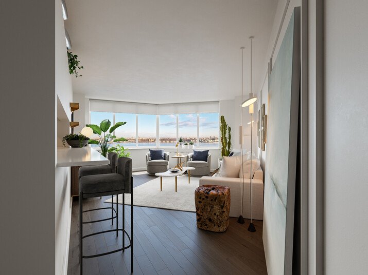 Tranquil Apartment Design with River View   Rendering thumb