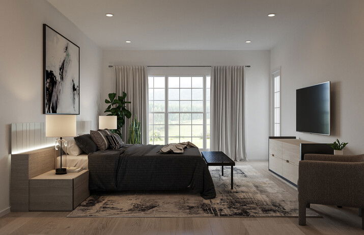 Modern & Dramatic Condo Renovation Rendering thumb