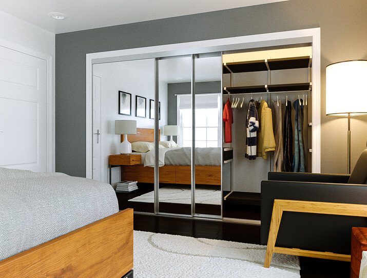 Modern and Sleek Bedroom Rendering thumb