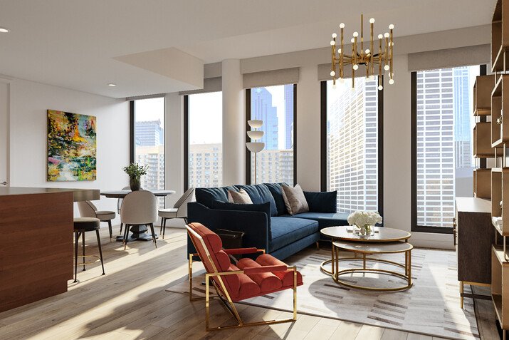 Contemporary NYC Apartment Interior Design Rendering thumb