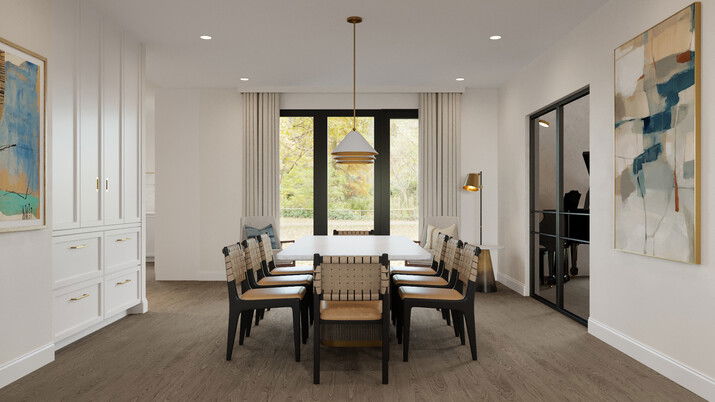 Contemporary Breakfast Room with Lounge Rendering thumb