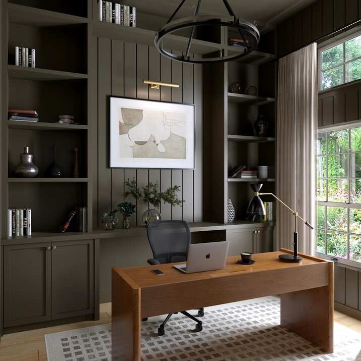 Sleek Traditional Home Office Renovation Moodboard thumb