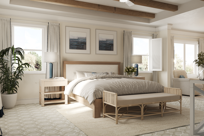 Serene Neutral Coastal Bedroom Design Rendering thumb