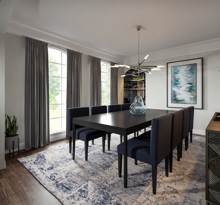 Glam and Modern Abstract Dining Room Rendering thumb