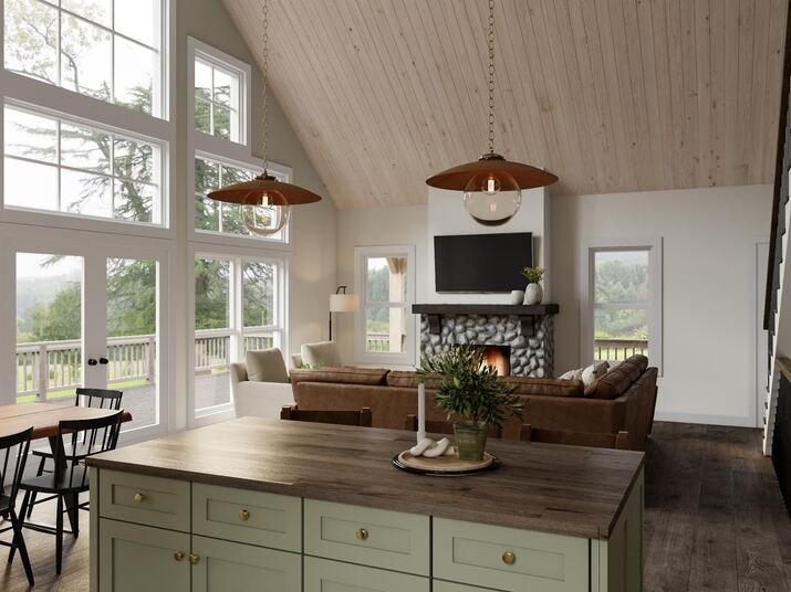 Cozy Cottage Interior Design Rendering thumb