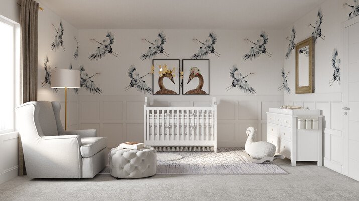 Neutral and Calming Nursery Design Rendering thumb