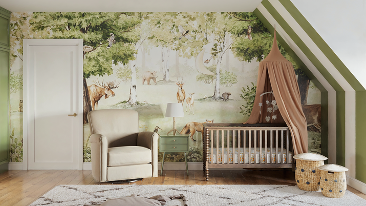 Adorable Forest Themed Nursery Rendering thumb