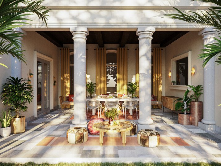 Bohemian Style Design Patio   Morocco inspired Rendering thumb