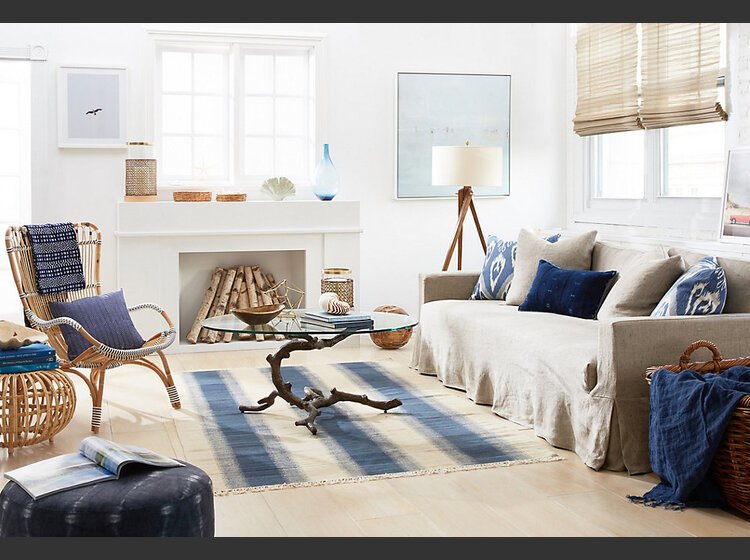 White Coastal Small Living Room | Decorilla