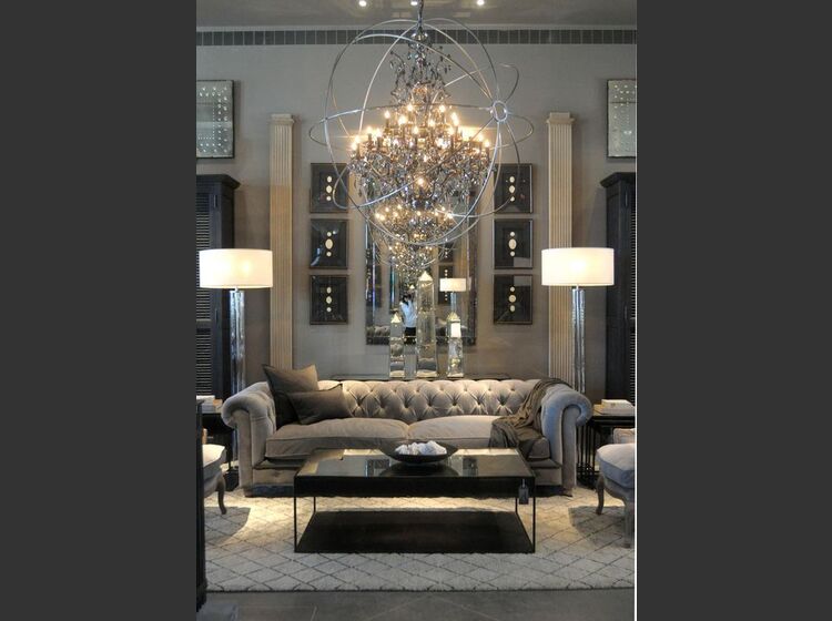 masculine glam living room