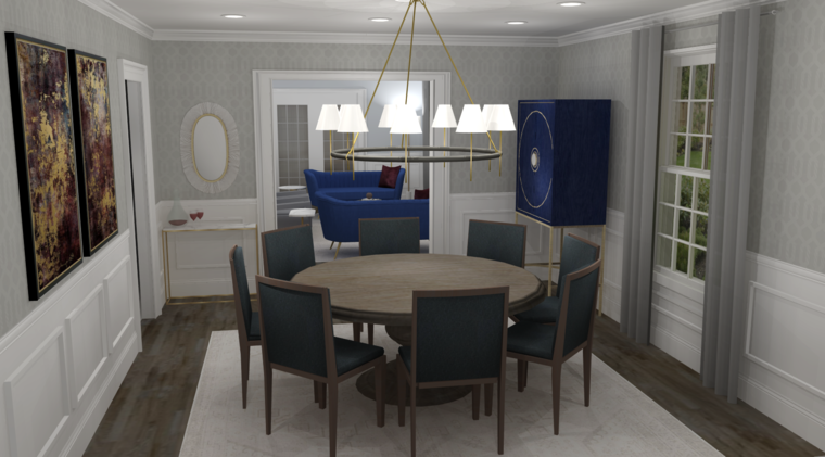 Online design Transitional Combined Living/Dining by Amber K. thumbnail