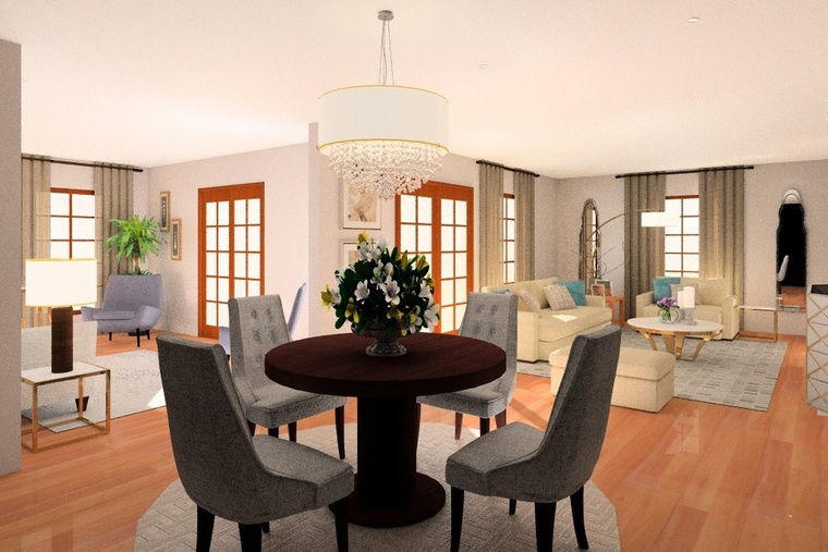 Online design Transitional Combined Living/Dining by Nor Aina M. thumbnail