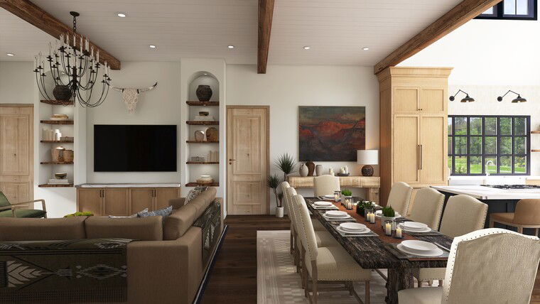 Diseño en línea Combinado de Sala de Estar/Comedor Transicional por Kimberly K. miniatura