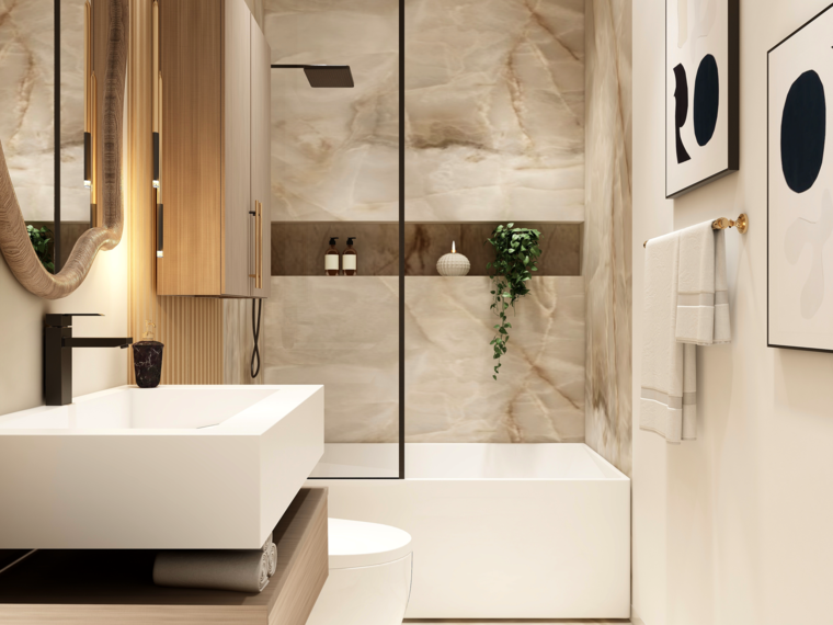 Online design Modern Bathroom by Kamila A. thumbnail