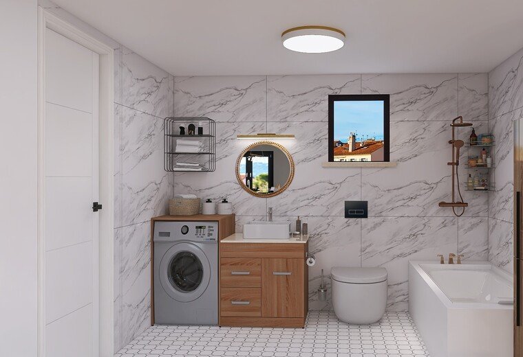 Online design Modern Bathroom by Hajara M. thumbnail