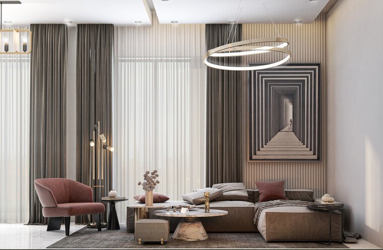 Online design Modern Living Room by Zahra M. thumbnail