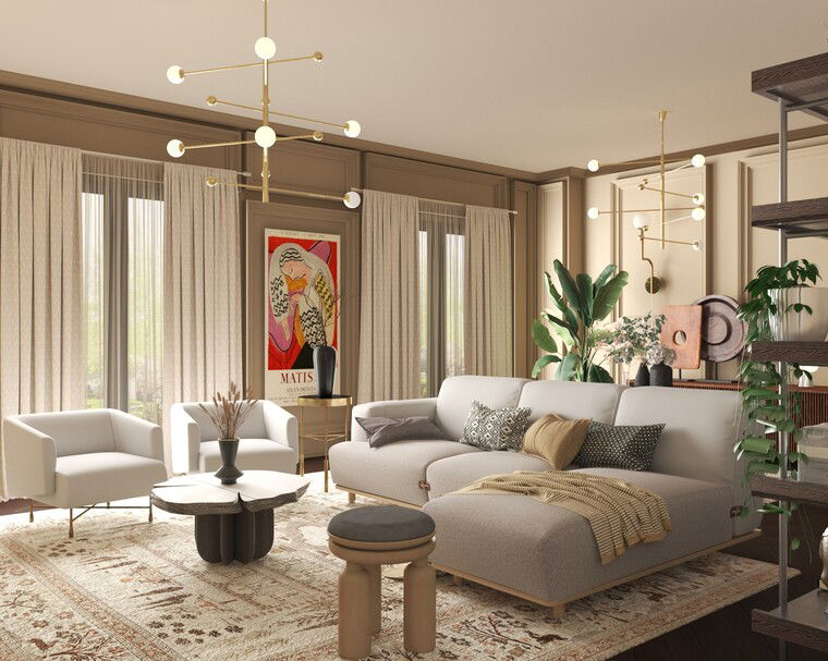 Online design Contemporary Living Room by Sahar M. thumbnail