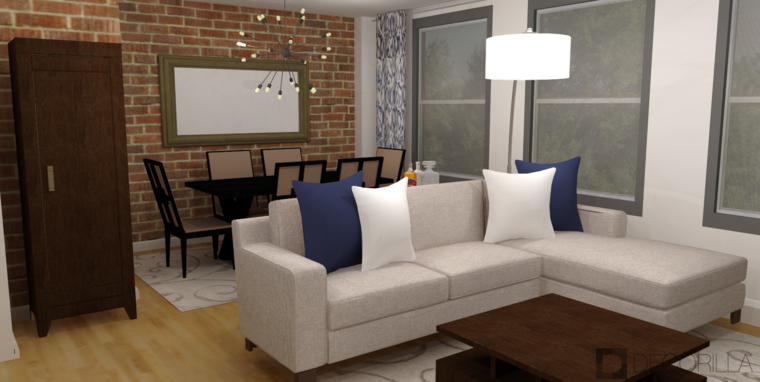 Online design Transitional Combined Living/Dining by Amber K. thumbnail