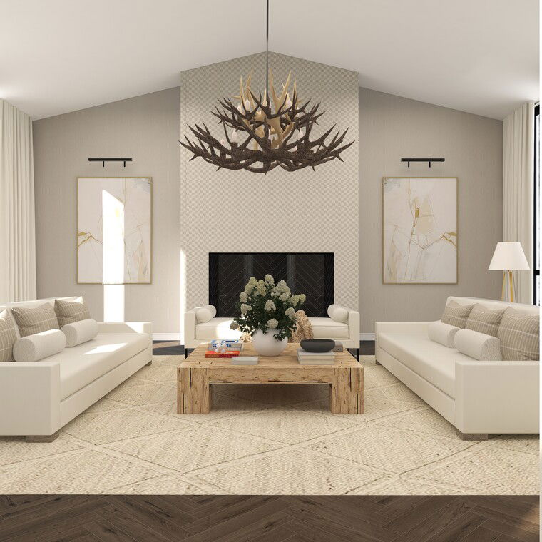 Diseño en línea de sala de estar transitional por Olivia A. miniatura