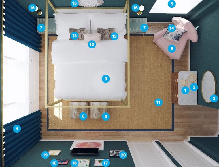 Online Designer Bedroom Floorplan