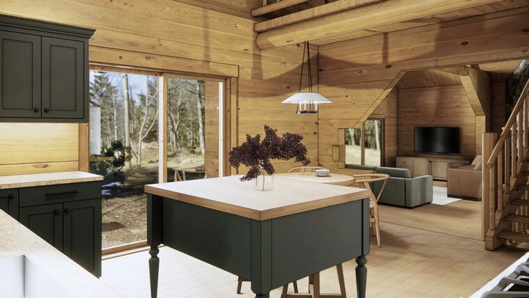 Diseño en línea Sala de estar/Comedor de campo/Cabaña por Lauren K. miniatura