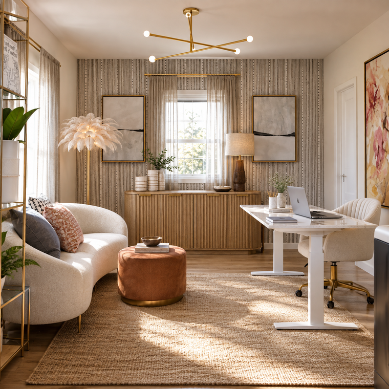 Diseño en línea Oficina glamourosa en casa por Vale G. miniatura