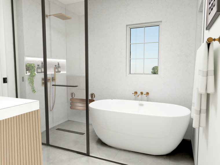 Online design Modern Bathroom by Kamila A. thumbnail