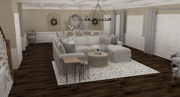 Online design Transitional Combined Living/Dining by Amber K. thumbnail