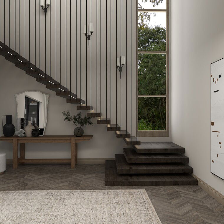 Diseño en línea de pasillo/entrada moderno por Olivia A. miniatura