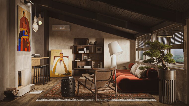 Online design Eclectic Living Room by Sahar M. thumbnail