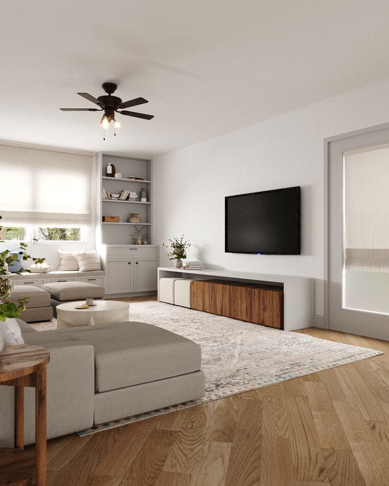 Diseño en línea Sala de Estar Transitional por Karla A. miniatura