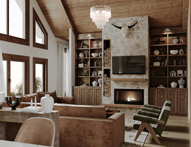 Online design Country/Cottage Combined Living/Dining by Maya M. thumbnail